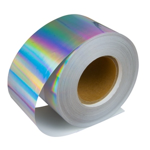 Ruban holographique argenté de haute qualité, film adhésif réfléchissant iridescent en rouleau pour emballages professionnels et applications créatives - Product Image 4