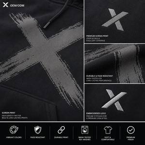 Sudadera con Capucha X Sports City para Hombre, Personalizada, de Algodón y Poliéster, 360 GSM, con Acabado y Diseño Simple y Gráfico, con Estampado Reflectante - Product Image 3