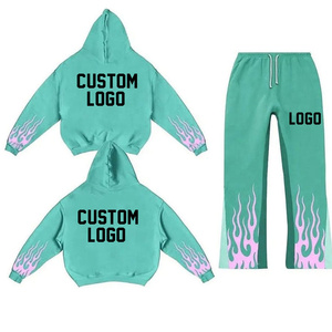 Conjunto Deportivo Unisex de Último Diseño, Hecho a Medida, 100% Algodón Grueso, Sudadera Corta con Estampado y Pantalones - Product Image 5