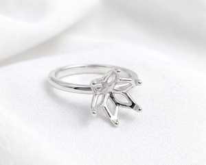 Semi-monture de bague Cathédrale en Argent Sterling 925 massif, prédécoupée, pour sertissage de pierre précieuse, avec emplacement pour pierre ronde de 10 mm - Product Image 5