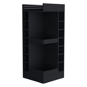 Mueble de Esquina Negro Lamer de FM Furniture con Botellero y Estante Abierto - Product Image 2