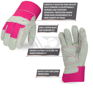 Gants de travail en cuir de vachette pour hommes, prix d'usine, gants de sécurité industrielle et de construction pour adultes - Product Image 2