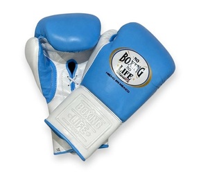 Guantes de Boxeo de Piel de Vacuno Auténtica Blu White, Sin Boxeo No Hay Vida, para Entrenamiento de MMA, con Cordones, Unisex, Ligeros y Transpirables, Venta al Por Mayor - Product Image 3
