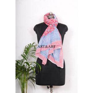 Pañuelo/Sarong de Verano Indio, Elegante Cubrecuerpo de Playa, Tela de Algodón Suave, Estampado Floral a Mano, 1 Pieza, Ecológico para Mujer - Product Image 1