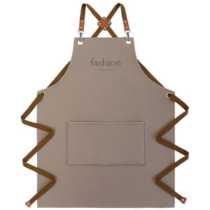 ผ้ากันเปื้อนเอวผ้าฝ้ายกันน้ำพร้อมสายสะพายไหล่แบบไขว้ ปรับได้ มีกระเป๋าใบใหญ่ ใช้สำหรับทำความสะอาด  สามารถสกรีนโลโก้แบบนูนได้ - Product Image 4