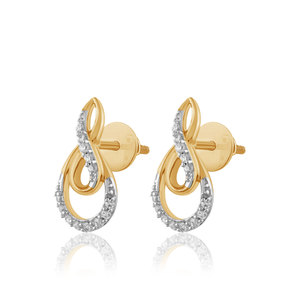 Anting-anting berlian emas kuning 18K model tetesan air mata, potongan bulat, berlian hasil lab, mewah, untuk wanita. - Product Image 3
