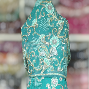 Lujoso vestido africano George envoltorio de seda con cuentas pesadas trabajo hecho a mano tendencia adultos Headtie para ocasiones especiales de invierno-Verano - Product Image 3