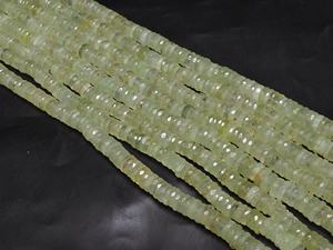 Pierre précieuse naturelle Prehnite verte, facettée, forme bouton de roue de voiture, 8 pouces, 6-7 mm environ, certifiée par un tiers pour la joaillerie - Product Image 4