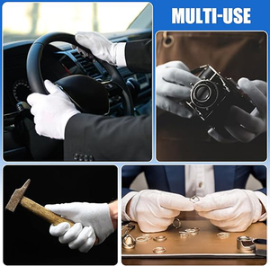 Gants d'inspection en coton blanc de qualité supérieure, légers, pour la manipulation de pièces de monnaie et de bijoux, fonction de protection, échantillon gratuit, gants de travail en coton - Product Image 3