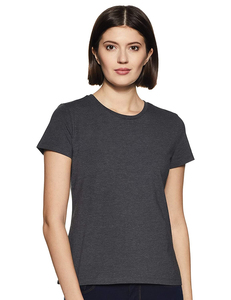 T-shirt pour femme à col rond, 100% coton extensible, coupe régulière, manches courtes, vêtements de sport d'été, entraînement en salle de sport, séchage rapide, respirant - Product Image 5