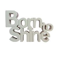 Art intelligent en bois sculpté Born Shine, esthétique blanche motivante, style Art Déco, pièce maîtresse pour Diwali et retraite, en bois d'ingénierie, pour bureau/table