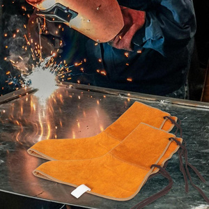 Cowhide Split Leather Welding <b>Boot</b> <b>Covers</b> Thermal Insulation Abrasion Resistant Knee Guard Protectors Gaiters Safety Clothing - Product Image 4