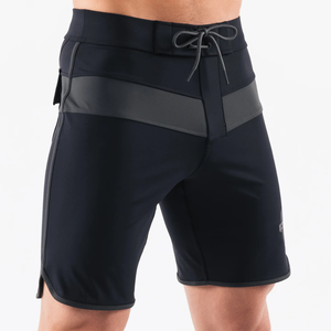 Shorts de bain pour hommes, noir et gris anthracite, séchage rapide, avec cordon de serrage, pour la plage, les sports nautiques et l'athlétisme - Product Image 4