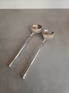 Cuillères à salade vintage plaquées argent Suède années 1920, ensemble de cuillères de service scandinaves - Product Image 3