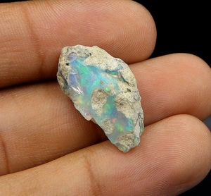 Opale d'Éthiopie naturelle brute de 10,00 carats, opales multicolores de bonne qualité, taille 25x14x8mm, opale pierre de naissance d'octobre - Product Image 4