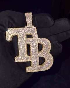 Custom Letter Moissanite Pendant 925 Sterling Silver Rhodium/Silver Plated Iced <b>Name</b> Charm Brilliant Cut Hip Hop <b>Chains</b> Unisex - Product Image 2