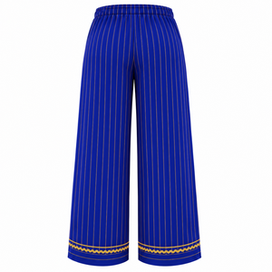 Sigma Gamma Rho Women's Striped Pajama Set Button Front Long Sleeve Sleepwear Contrast Trim Lounge <b>PJs</b> With Drawstring Pants - Product Image 5