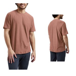 T-shirt personnalisé en gros pour hommes, imprimé, en coton marron, col rond, manches courtes, décontracté, doux, respirant, léger, streetwear d'été - Product Image 1