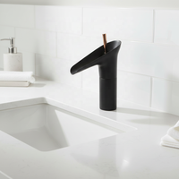 Robinet de lavabo minimaliste en laiton finition chromée, monocommande à capteur tactile, à poser, mitigeur compact pour vasque, débit d'eau fluide