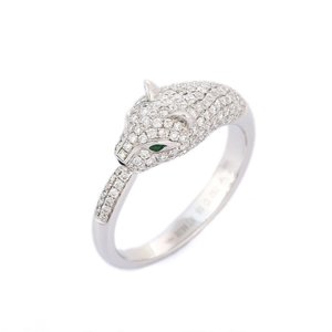 18K Solid Gold <b>Diamond</b> Panther <b>Ring</b> for Men-Micro Insert Cluster Wedding Band - Product Image 1