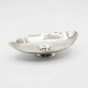 Handmade Hammered Silver Aluminium Soap Dish Unique Irregular Edge Metal Decorative Soap Dish For Bathroom Accessories - Product Image 1