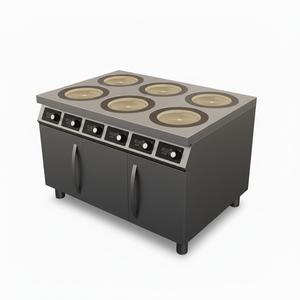 Cocina de <span class=keywords><strong>Inducción</strong></span> Comercial Moderna de la <span class=keywords><strong>Mejor</strong></span> Calidad para Restaurantes, Cocina de <span class=keywords><strong>Inducción</strong></span> de 6 Quemadores, Cocina Eléctrica sin Gas - Product Image 4