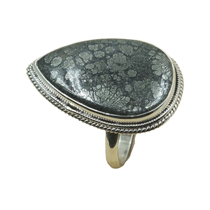 Natural Large Marcasite Stone <b>Ring</b> 925 Sterling Silver Handmade <b>Statement</b> <b>Ring</b> Vintage Designer Jewelry Gift for Women Men Her - Product Image 1