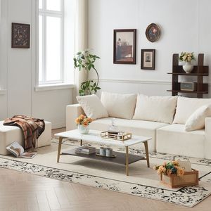Rectangular Metal Frame Coffee Table for Living Room Open Space Center and <b>Side</b> Tables - Product Image 6