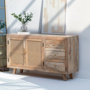 Buffet en rotin Vandana Pebble Neo pour des intérieurs modernes élégants, adaptés à l'intérieur et à l'extérieur - Product Image 1