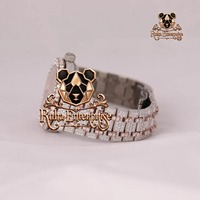 Jam Tangan Berlian Moissanite Mewah Terlaris untuk Pria, Arloji Fashion Premium dengan Casing Baja Tahan Karat dan Tali Jam yang Dapat Disesuaikan