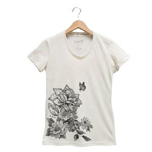 Camiseta de algodón de manga corta unisex para mujer, camiseta bordada con serigrafía ecológica personalizada con cuello redondo/redondo, logotipo disponible - Product Image 2