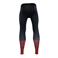 Legging Kompresi Spider-Man Pria Panjang Penuh Pinggang Elastis Bernapas Warna Dapat Disesuaikan Ukuran Logo Cetak Digital Spandex