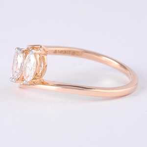 แหวนมอสซาไนต์ทรงมาร์คีส์แบบโมเดิร์นสามเม็ดสำหรับผู้หญิง เงินแท้ 925 ชุบทองคำสีกุหลาบ เหมาะสำหรับเป็นของขวัญแทนคำมั่นสัญญาสำหรับเจ้าสาว - Product Image 3