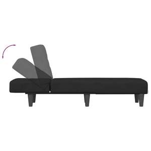 Chaise longue in velluto nero 100% poliestere con struttura in compensato - Product Image 6