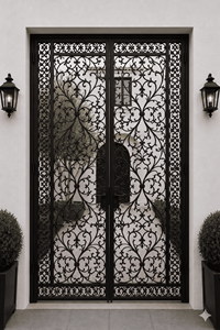 KHP Traditional Rustic Wrought Iron Exterior Entry Gate Decoration Manual <b>Swing</b> Style Finished Surface Garden Use 1 Year - Product Image 4