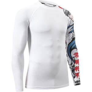 Chemises de compression respirantes à manches courtes en mesh pour hommes, protection solaire UV, séchage rapide, pour entraînement, yoga, gym, course à pied, sport, MMA, rashguard - Product Image 4