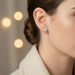 Pendientes de Plata de Ley 925 con Moissanita de 1.00 Quilates, Corte Hexagonal, Modernos, para Mujer, Regalo para Fiesta, Compromiso y Boda - Product Image 2