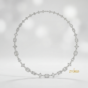 สร้อยคอเพชรแล็บโกรว์ Zyorio Jewels ดีไซน์เชื่อมต่อ ประดับเงินแท้ 925 เหมาะสำหรับงานหมั้น สง่างาม ทันสมัย ประกายระยิบระยับเหนือกาลเวลา หรูหราสำหรับทุกวัน - Product Image 3