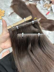 VIETGLOBAL <b>HAIR</b> STRAIGHT STRAIGHT <b>TAPE</b> <b>in</b> <b>HAIR</b> 100 NATURAL RAW <b>HAIR</b> <b>EXTENSIONS</b> SUPER DOUBLE DRAWN - Product Image 3
