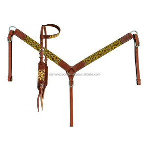 Top Trendy100 % cuero genuino Western One Ear Headstall & Breast Collar Set Top proveedor indio Fabricante Mayorista - Product Image 5