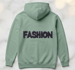 Top Trend Top Selling Sustainable Gray Green Color Custom Chenille Embroidery Logo Patch Professional Premium Quality <b>Hoodie</b> - Product Image 5