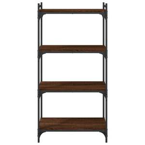 Libreria in legno ingegnerizzato di rovere marrone con piedini in metallo regolabili, di medie dimensioni - Product Image 4