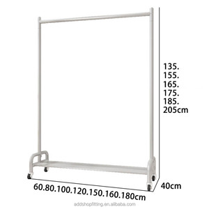 Estante de rueda móvil de metal plateado, soporte de riel, trajes de ropa, vestidos de novia, vestidos formales, estante de exhibición - Product Image 4