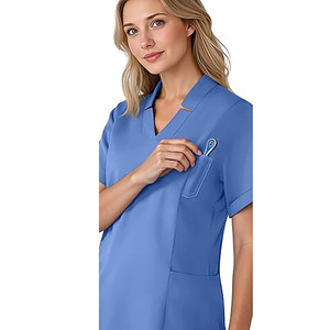 Unisex Classic Cotton <b>Scrub</b> <b>Sets</b> with Jersey Fabric Needle Detection Professional Medical Nurse Uniform for Hospital Use - Product Image 5