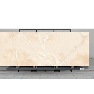 Losas de Porcelana Grandes de 1200x2400x15mm, Estilo Mármol Ónix Vainilla Mate, Resistentes al Desgaste y Antideslizantes - Product Image 3