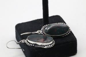 Pendientes de Aro de Jaspe Natural con Plata Alemana – Joyería Artesanal de Piedras Preciosas para Mujer - Product Image 3