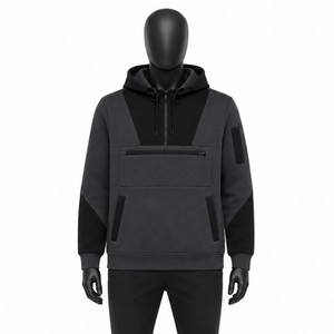 Custom Waterproof Snowboarding Hoodie Men's Tech Fleece Winter <b>Ski</b> Pullover Half Zip Windproof Thermal Outdoor Sports <b>Jacket</b> - Product Image 1