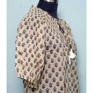 Vestido Casual Vintage Floral para Mujer, 100% Algodón, Transpirable, Ecológico, Cuello Redondo, Corte Evase, Cintura Natural, Talla Grande, Hecho a Mano - Product Image 5