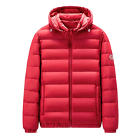 Veste matelassée à capuche pour homme, manteau d'hiver bleu marine uni, coupe-vent, fermeture éclair, vêtement d'extérieur épais et chaud