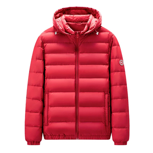 Chaqueta acolchada con capucha para hombre, color azul marino, abrigo de invierno con cierre de cremallera, informal, grueso y cálido, resistente al viento. - Product Image 5